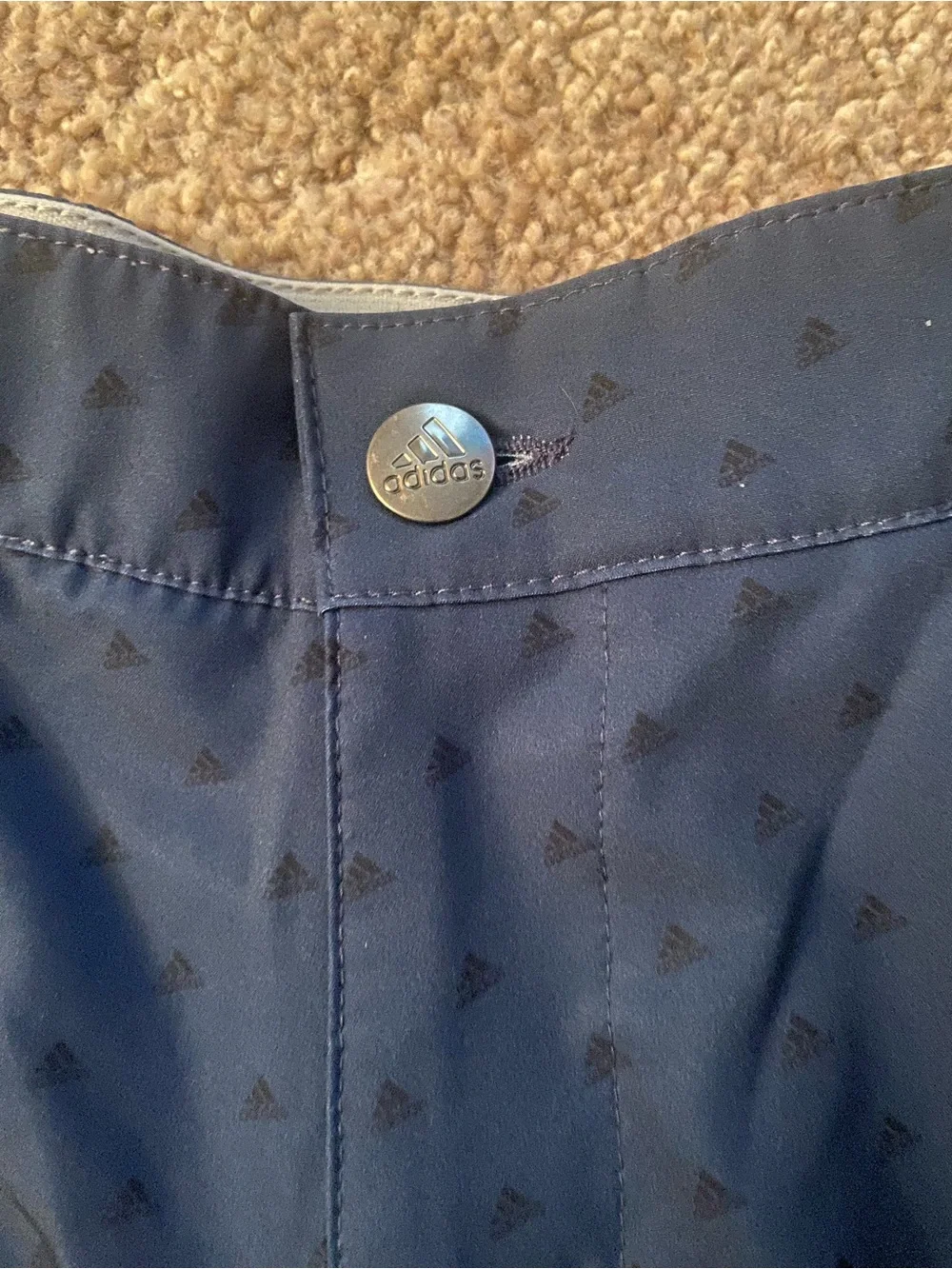 adidas Men's Dark Blue Patterned Athletic Shorts (Golf)